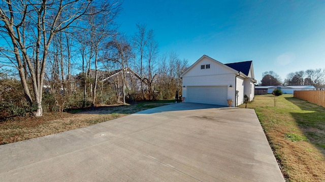 view of property exterior with a lawn