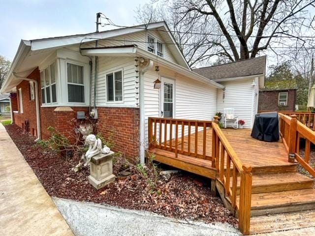 exterior space with a wooden deck