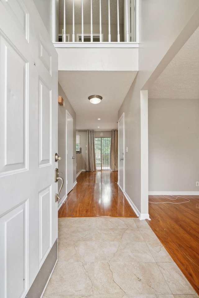 foyer entrance featuring light hardwood / wood-style floors