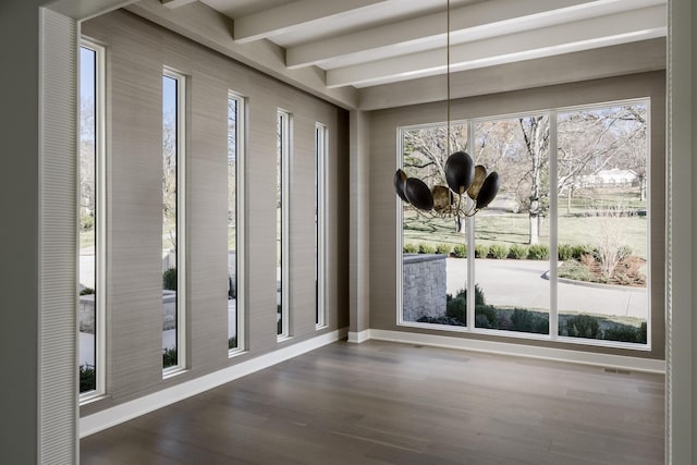 interior space with a notable chandelier