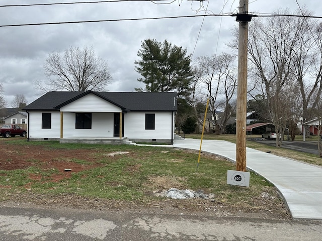 view of front of home with crawl space