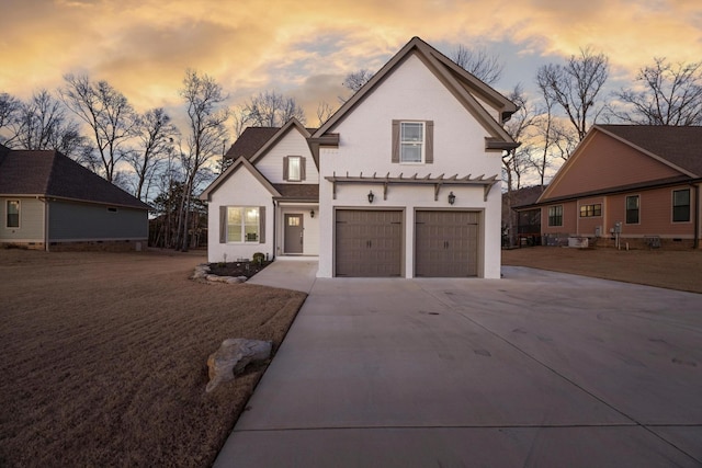 view of front of house with a garage