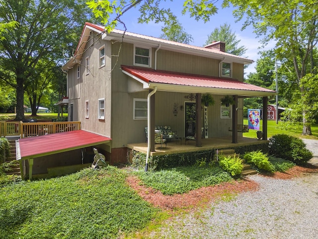 view of front of property with covered porch