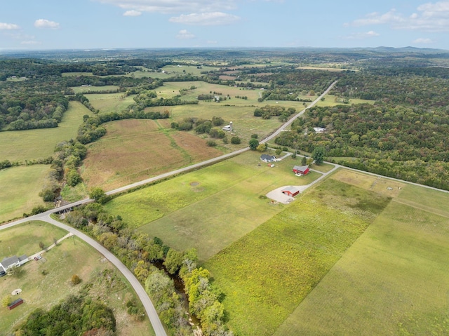 drone / aerial view with a rural view