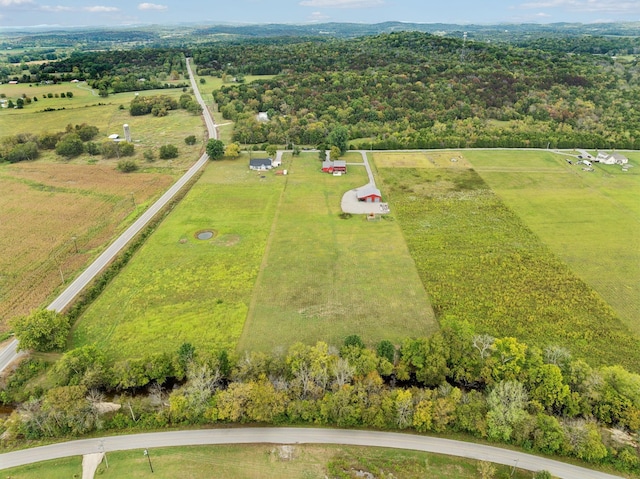 aerial view with a rural view