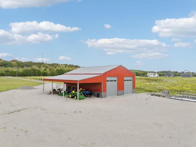 exterior space with a garage