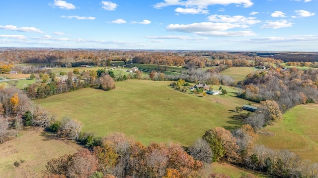 bird's eye view featuring a rural view