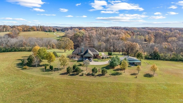 aerial view with a rural view