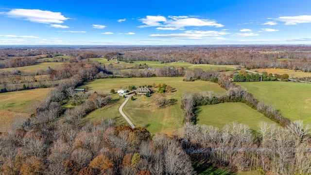 bird's eye view featuring a rural view