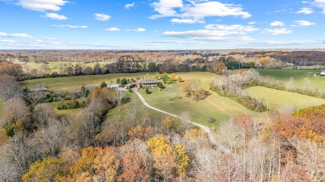 drone / aerial view with a rural view