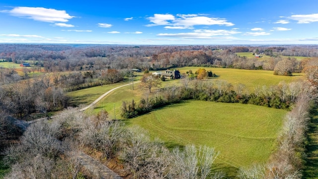 bird's eye view featuring a rural view