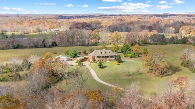 bird's eye view with a rural view