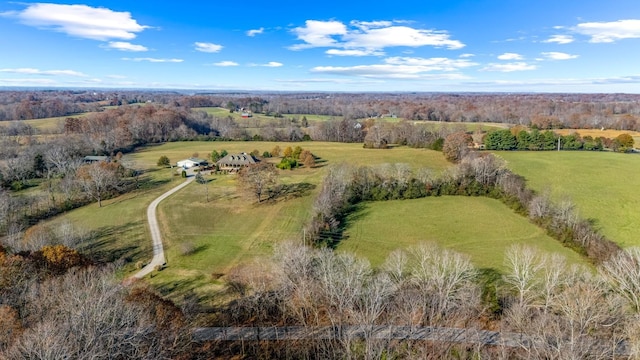 bird's eye view with a rural view