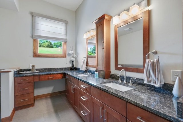 bathroom featuring vanity and tile patterned floors