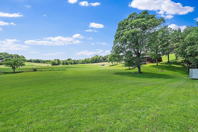 view of property's community with a lawn