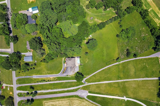 drone / aerial view with a rural view