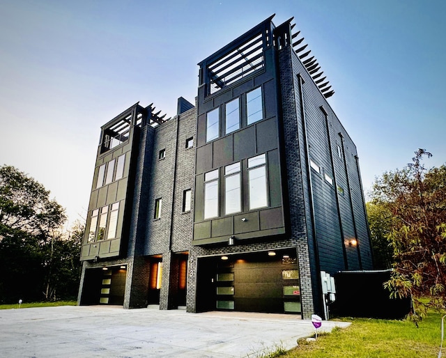 view of property with a garage