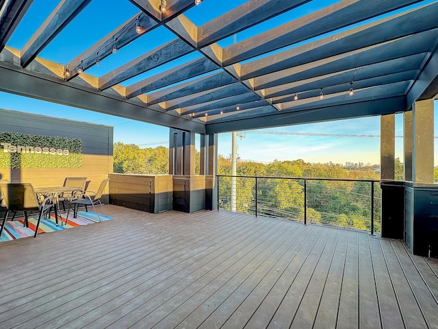 wooden deck with a pergola