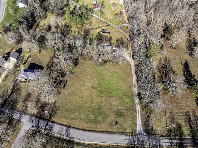 bird's eye view with a rural view