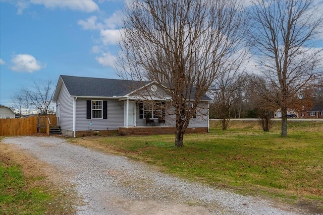 view of front of house with a front yard