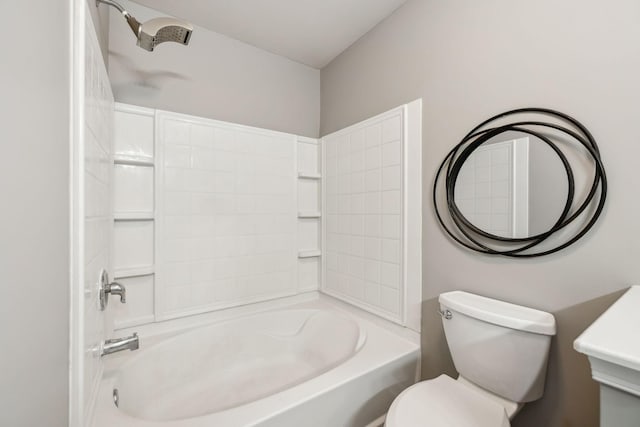 bathroom with toilet and washtub / shower combination