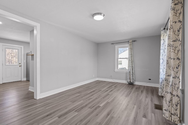 empty room featuring light hardwood / wood-style flooring