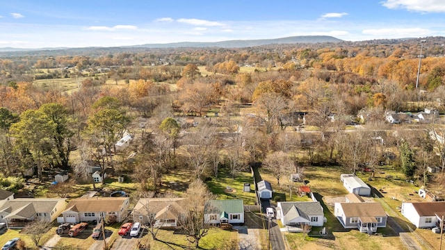 bird's eye view featuring a mountain view