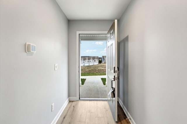 entryway featuring light hardwood / wood-style flooring