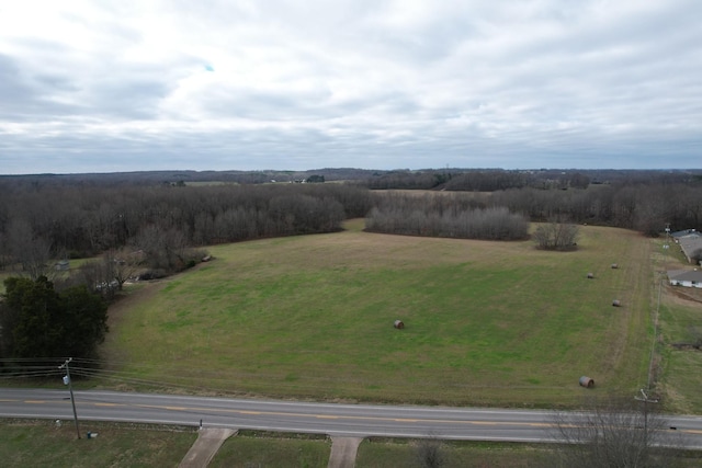 aerial view featuring a rural view