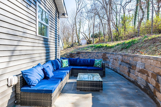 view of patio with an outdoor hangout area