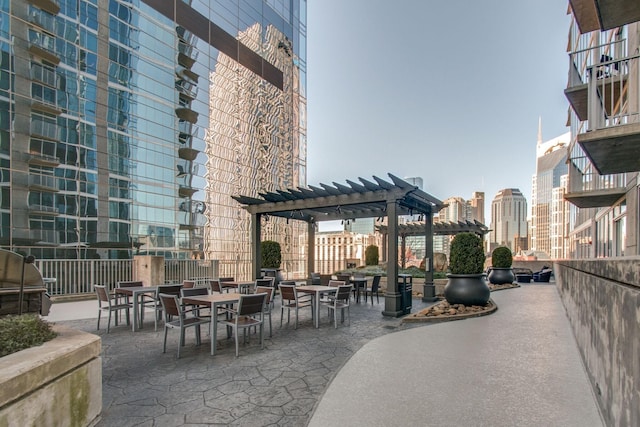 view of patio with a pergola