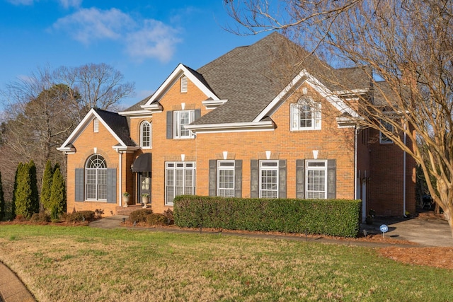 front facade featuring a front lawn