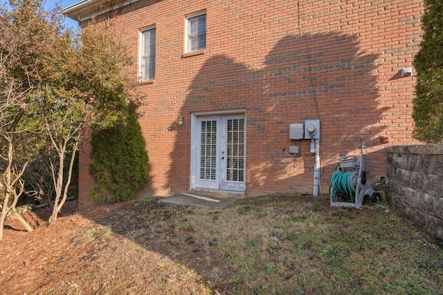 view of home's exterior with french doors