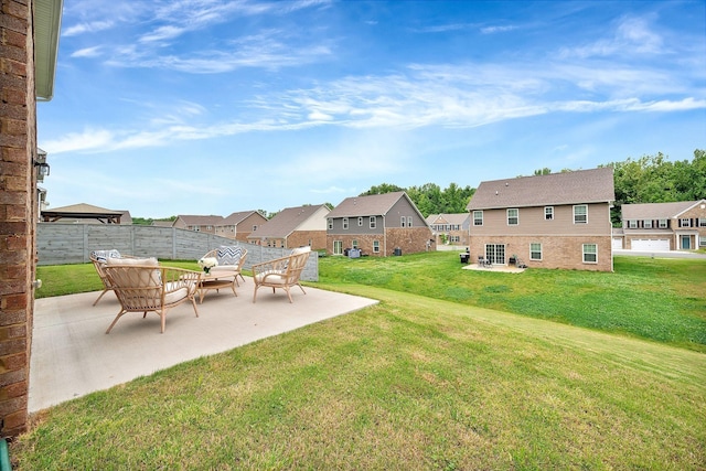 view of yard with a patio area and an outdoor hangout area