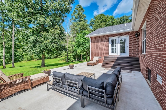 view of patio / terrace featuring an outdoor hangout area