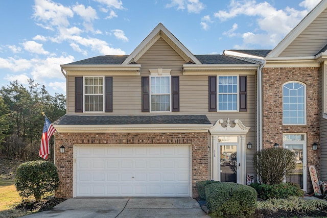 view of front of home with a garage