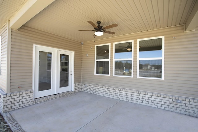 view of patio / terrace featuring ceiling fan