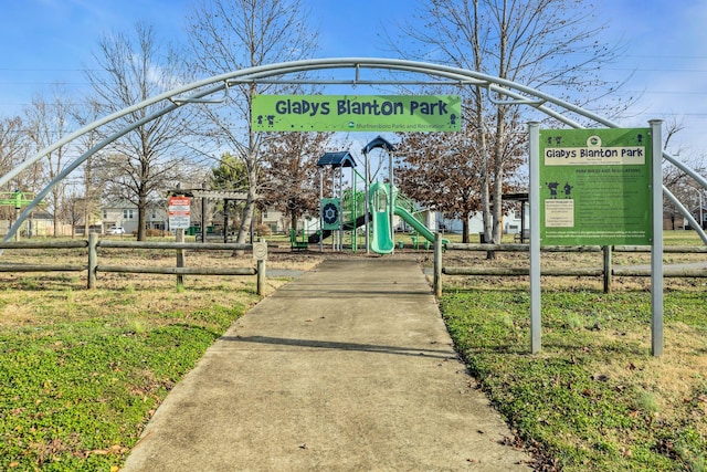 view of community with a playground