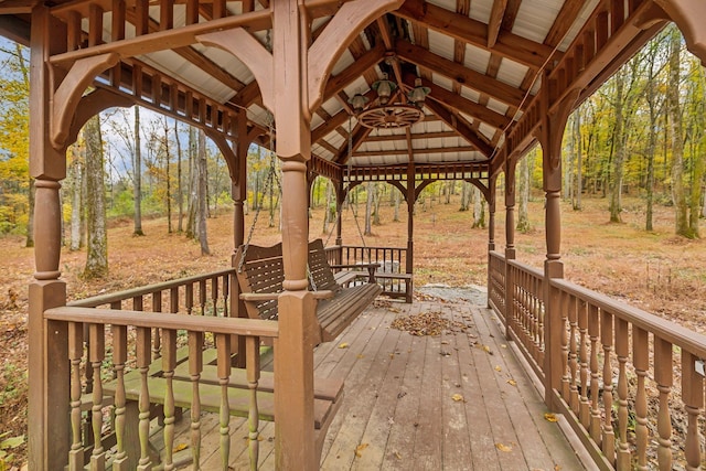 deck with a gazebo