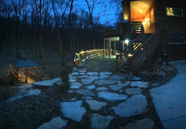 view of yard featuring a gazebo