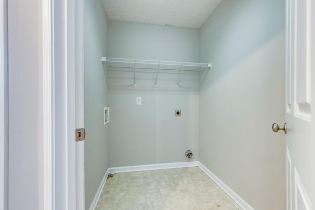 laundry area with electric dryer hookup and hookup for a washing machine