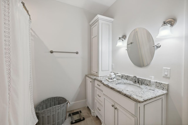 bathroom featuring vanity and tile patterned floors