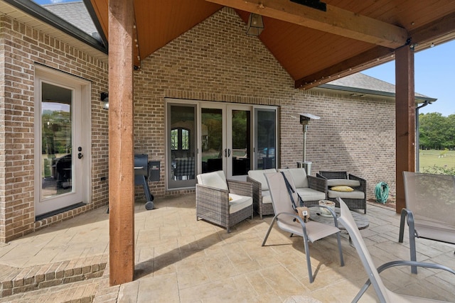 view of patio featuring an outdoor hangout area