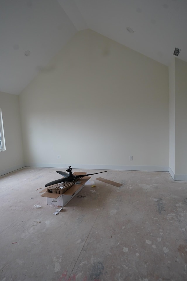 additional living space with lofted ceiling