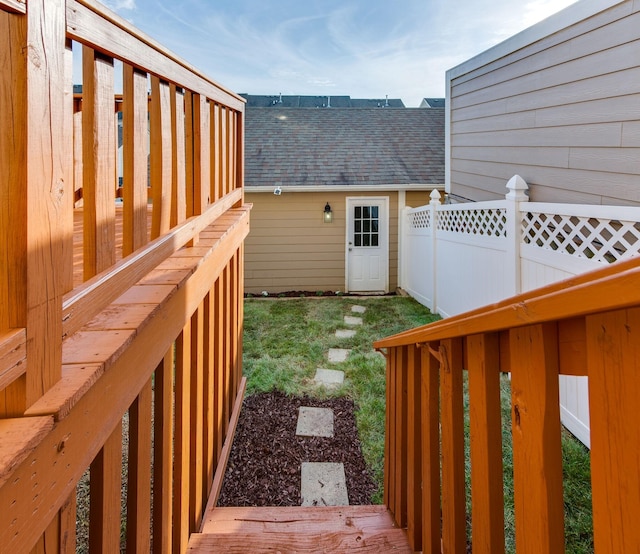 view of yard featuring a deck