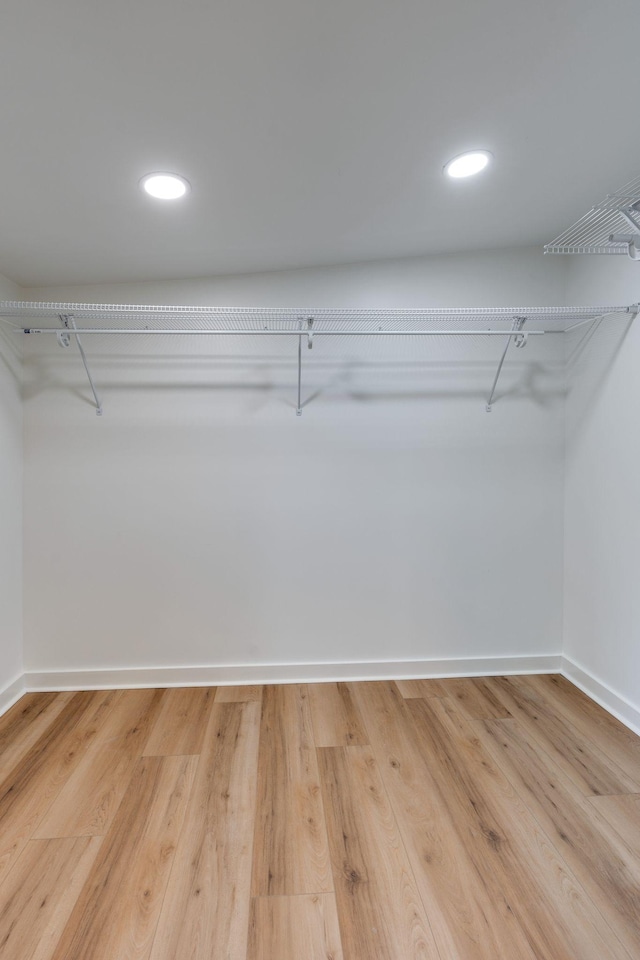 spacious closet featuring hardwood / wood-style flooring