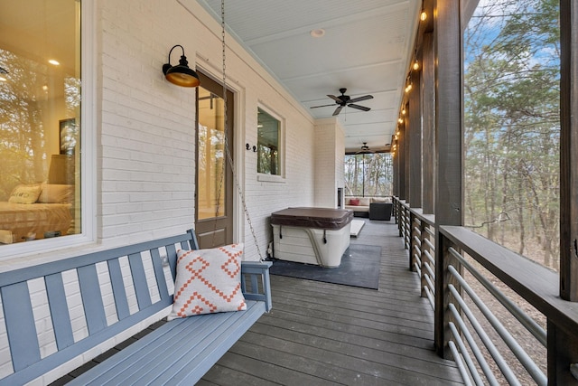 wooden deck with covered porch