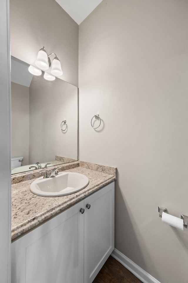 bathroom with toilet and vanity