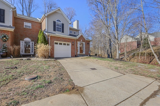 view of front property with a garage