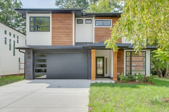 contemporary house with a garage